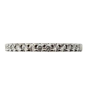 14 Karat White Gold Diamond Half Eternity Wedding Band Ring Size 7 #21450